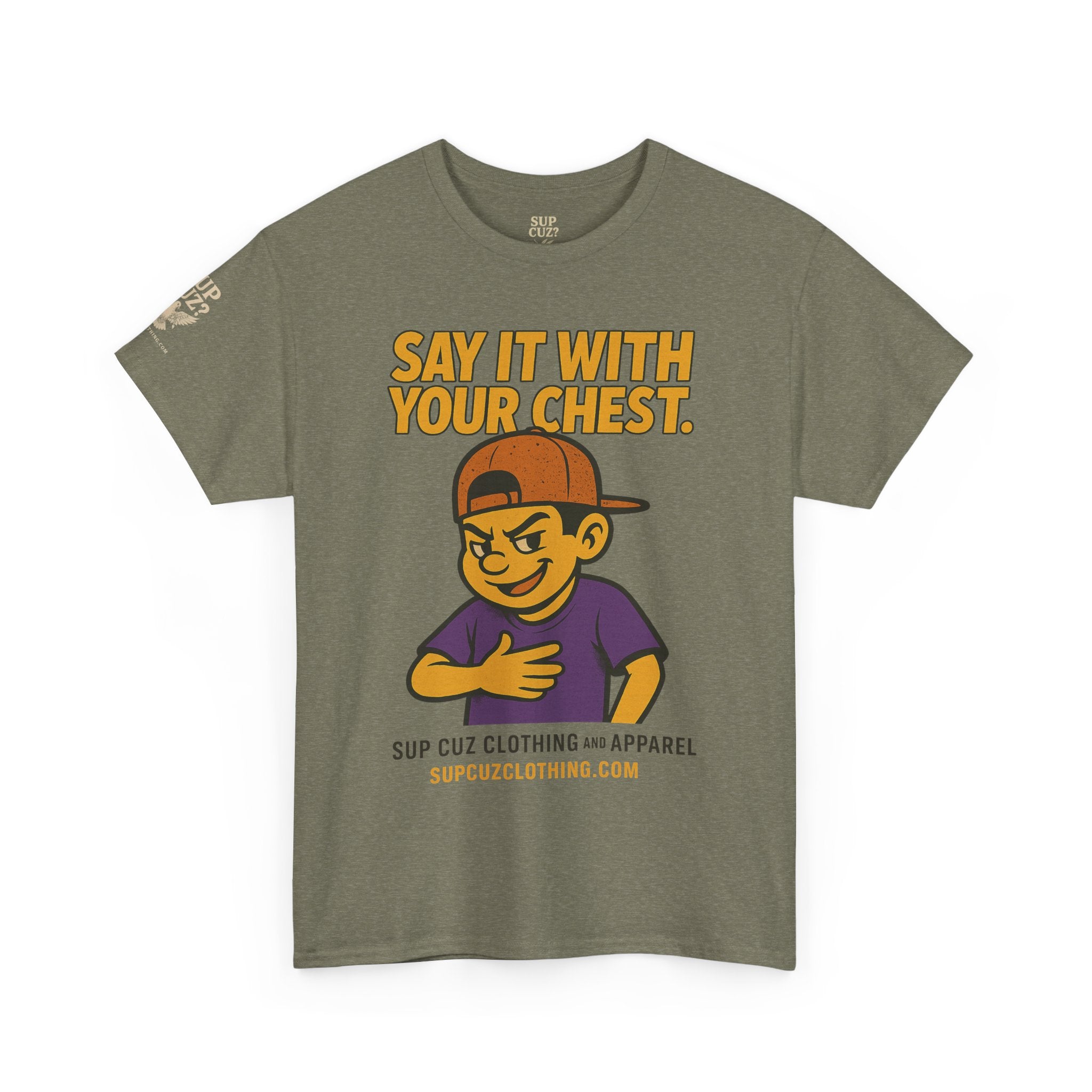 Origins Shirt - Say It With Your Chest! - (No Background) Unisex Heavy Cotton Tee