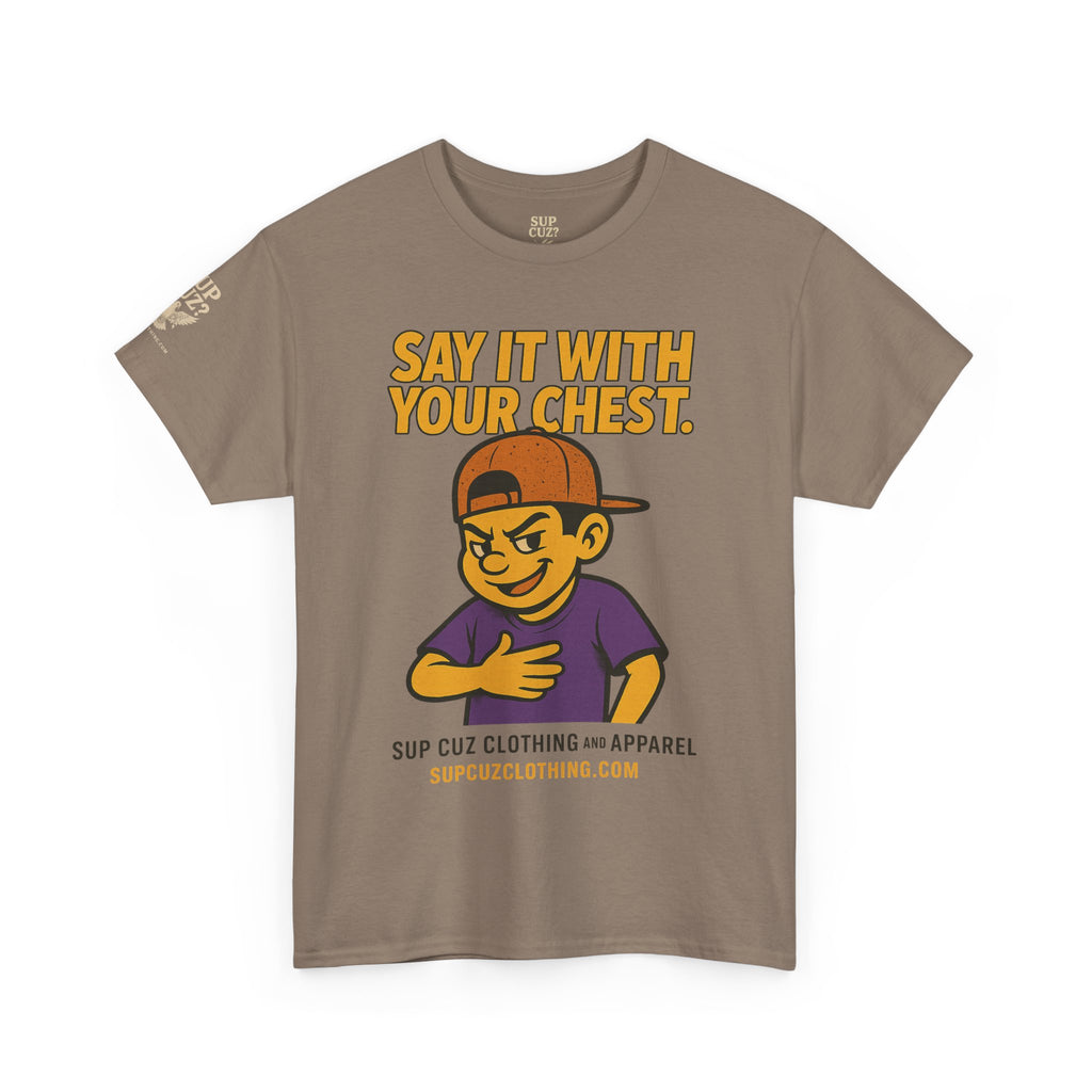 Origins Shirt - Say It With Your Chest! - (No Background) Unisex Heavy Cotton Tee