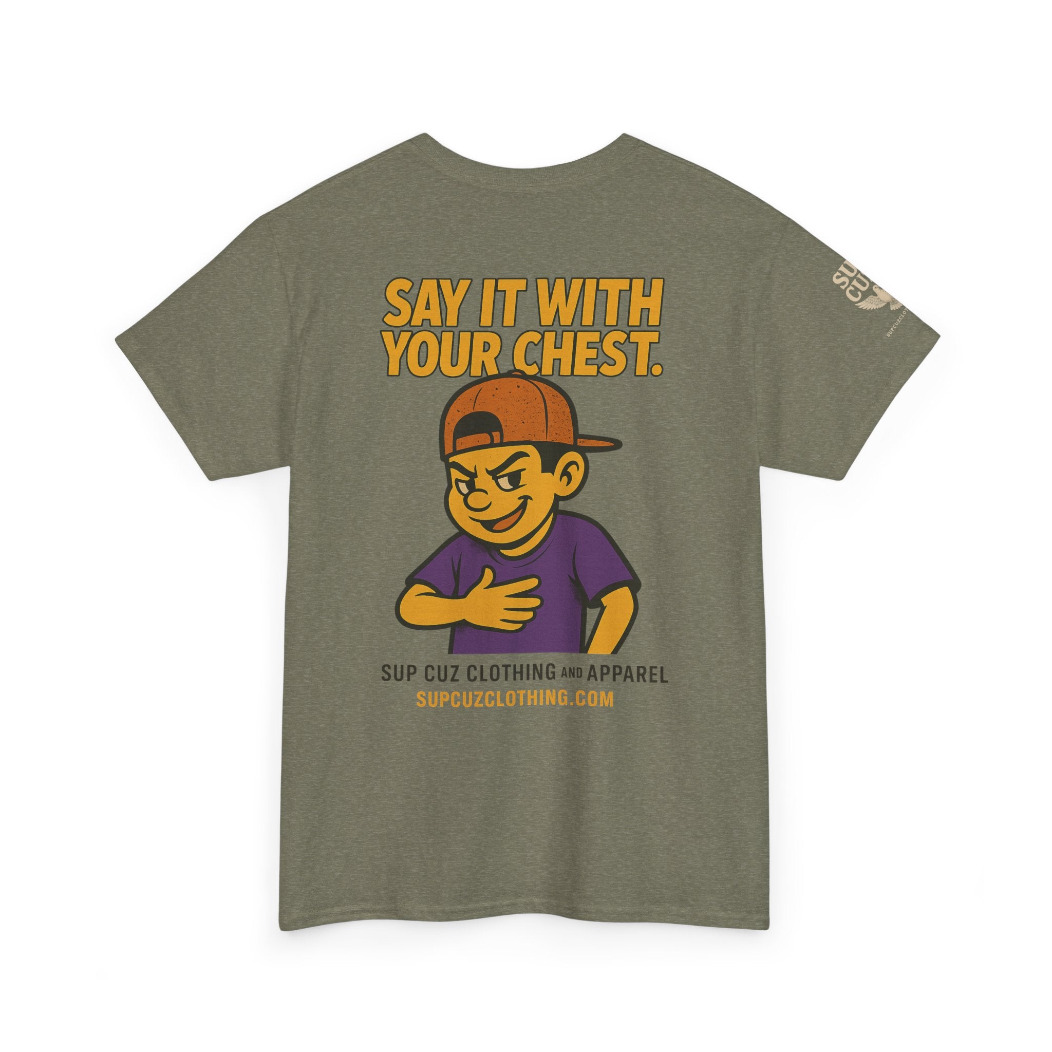 Origins Shirt - Say It With Your Chest! - (No Background) Unisex Heavy Cotton Tee
