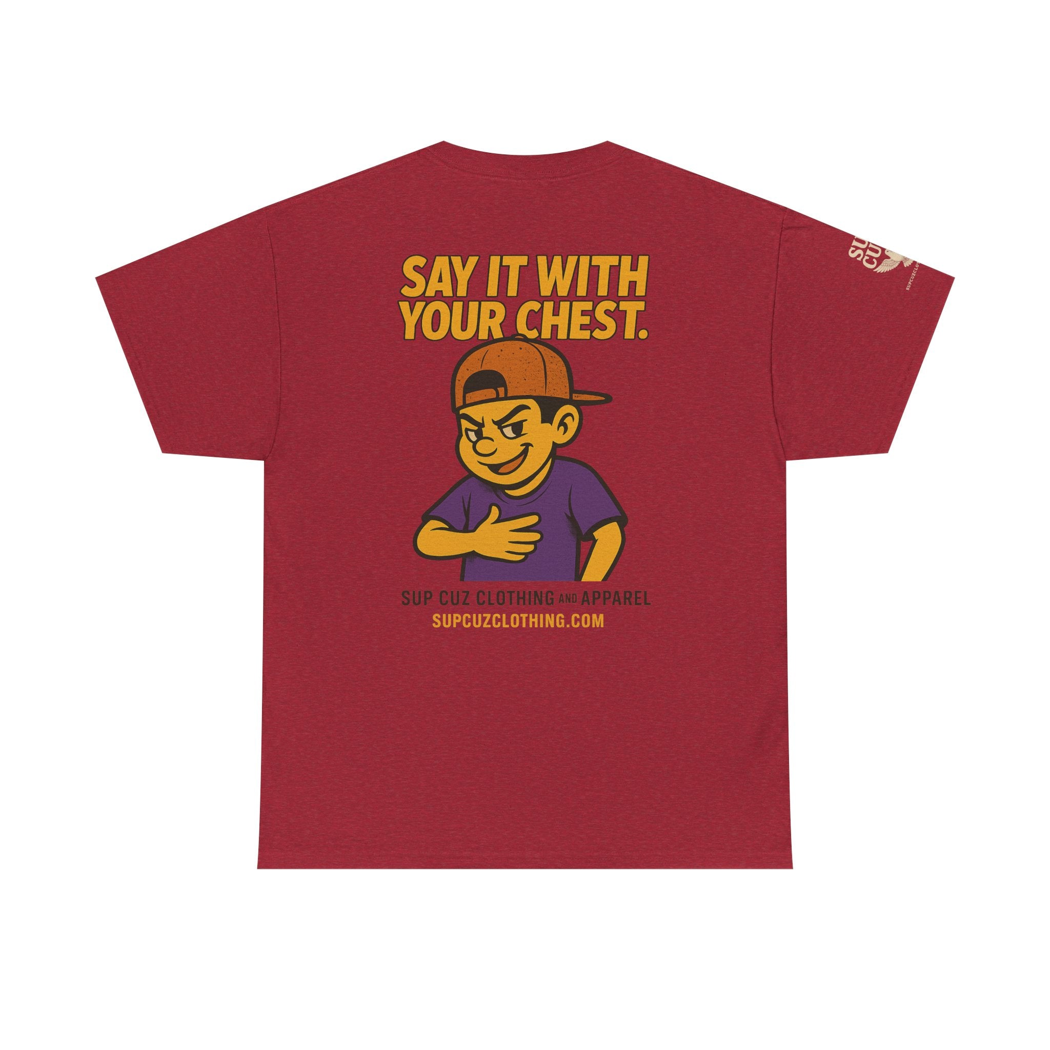 Origins Shirt - Say It With Your Chest! - (No Background) Unisex Heavy Cotton Tee
