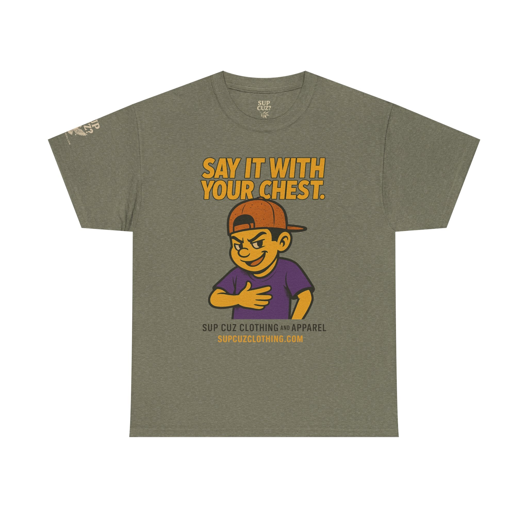 Origins Shirt - Say It With Your Chest! - (No Background) Unisex Heavy Cotton Tee